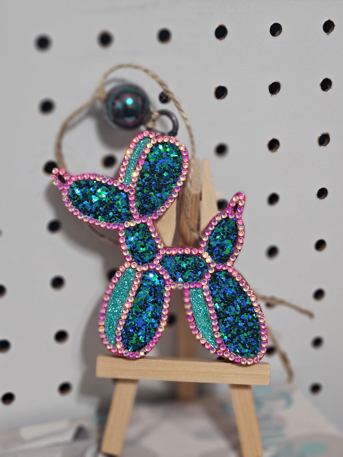 Bubble Dog Teal Rhinestones