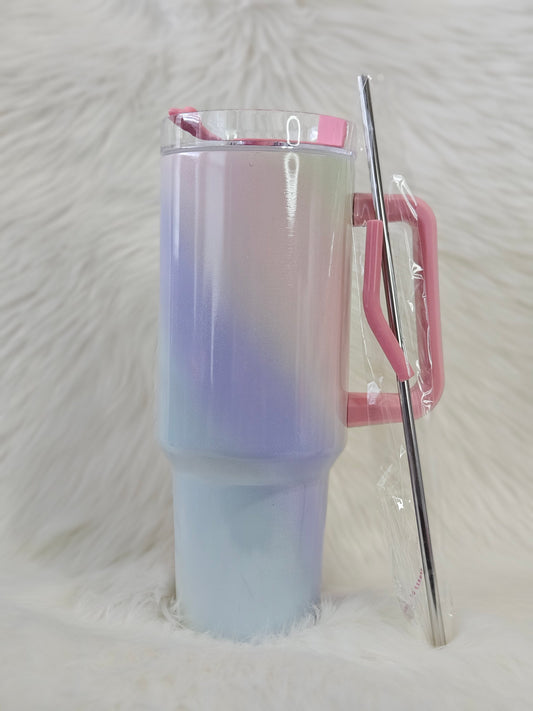 40oz Pink Rainbow Traveler's Cup