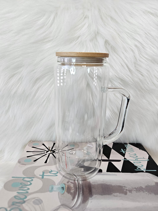 20oz Glass Snowglobe Cup with Handle