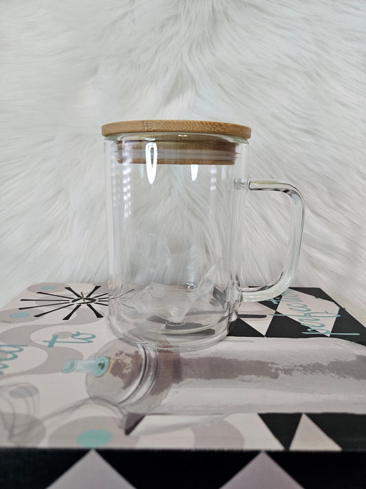 16oz Snowglobe Glass Mug with Handle