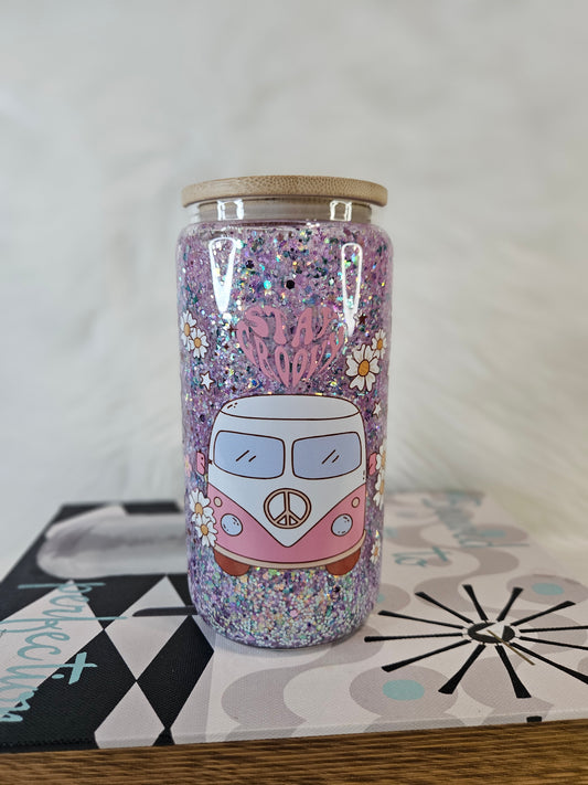 16oz Snowglobe Glass (Stay Groovy)