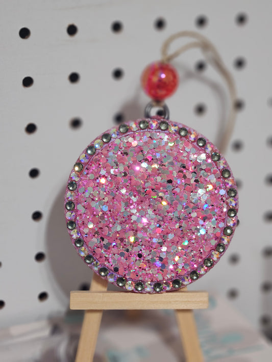 Round Glittered  Pink