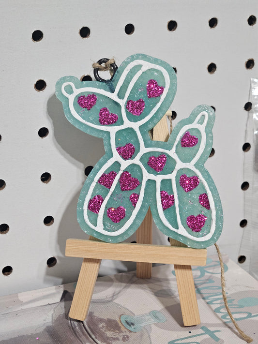 Bubble Dog w/ Heart (Teal)